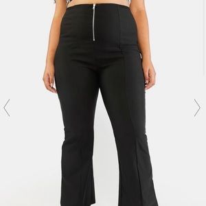 Dolls kill zip up flare pants